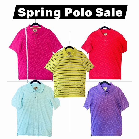 Freedom Foundry Other - Lot: 5 Foundry Supply Co Mens (Pink Red Blue Purple Yellow) S/S Polo Golf Casual